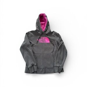 The North Face Women’s Hoodie Gray & Pink Size Medium Pullover Sweatshirt